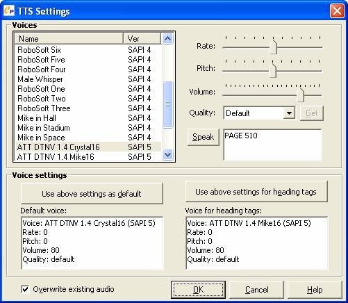 TTS [text to speech ] encoding screen  in EasePublisher