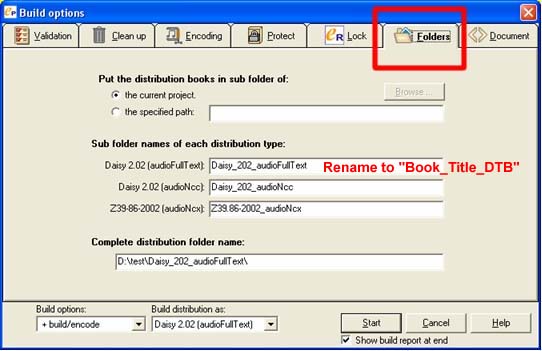 In the “Folders” tab, make sure the “put distribution books in subfolder of:” is marked as CURRENT PROJECT