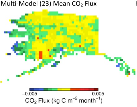 Ensemble Mean CO2 flux in Alaska