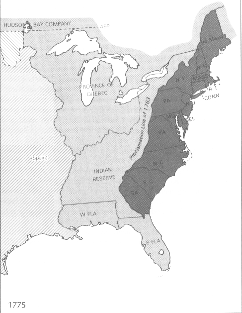 Контурная карта северная америка в 1775 1783 гг