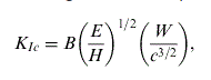 fracture toughness equation